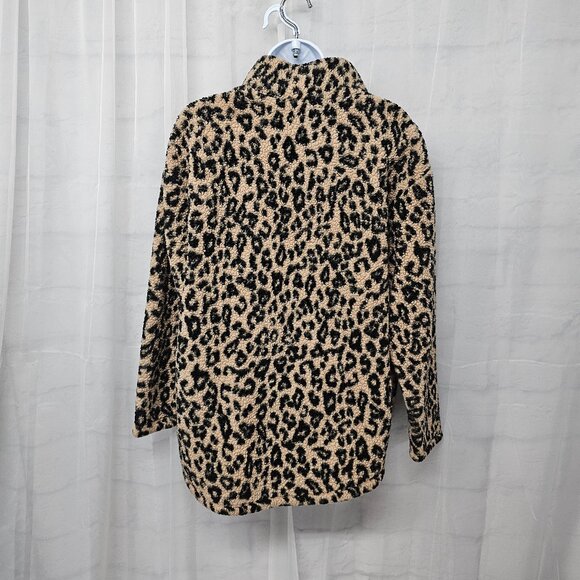 Maurices Brown Leopard Sherpa Jacket Pullover Casual Cabin Outdoor L - Picture 7 of 12